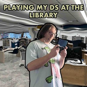 Playing My DS at the Library