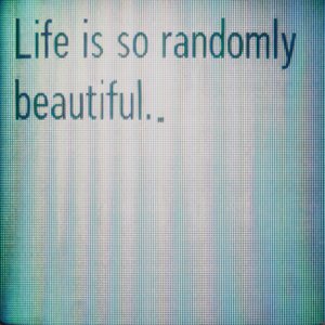 Life is so randomly beautiful.