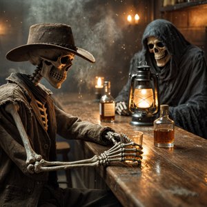 Me. The Reaper. One Hell of a Talk.