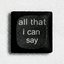 all that i can say