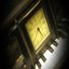 Clock falling on a piano