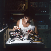 Rafael Toral in his studio, Lisbon, August 2006