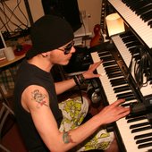 Ali playing with Ren's toys