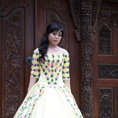 Sisca-Yellow Flower Dress